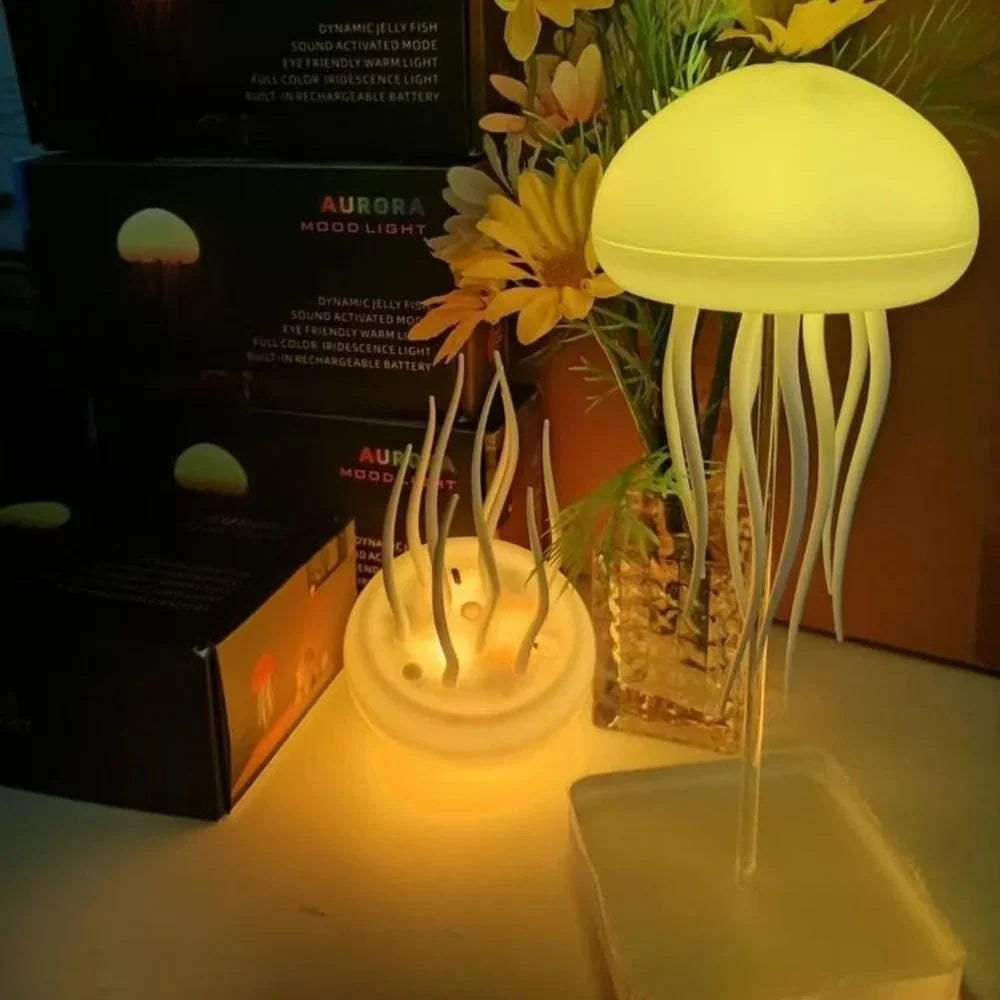 Round Jellyfish Lamp with Dancing Legs, Multicolor