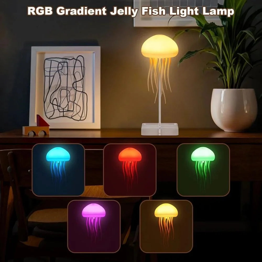 Round Jellyfish Lamp with Dancing Legs, Multicolor